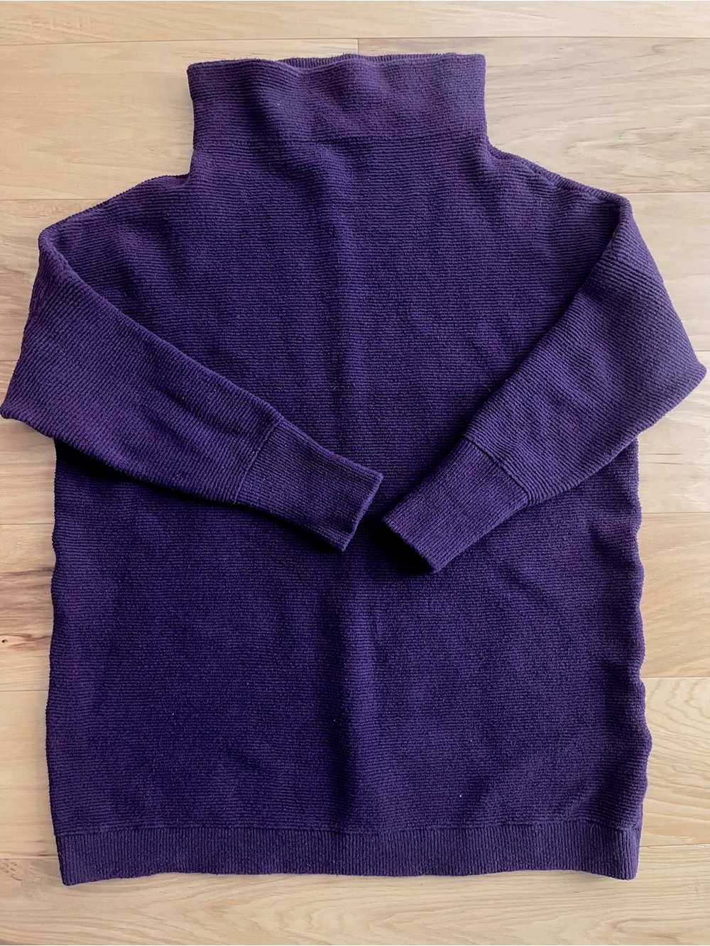 Free People Deep Purple Turtleneck Tunic Sweater